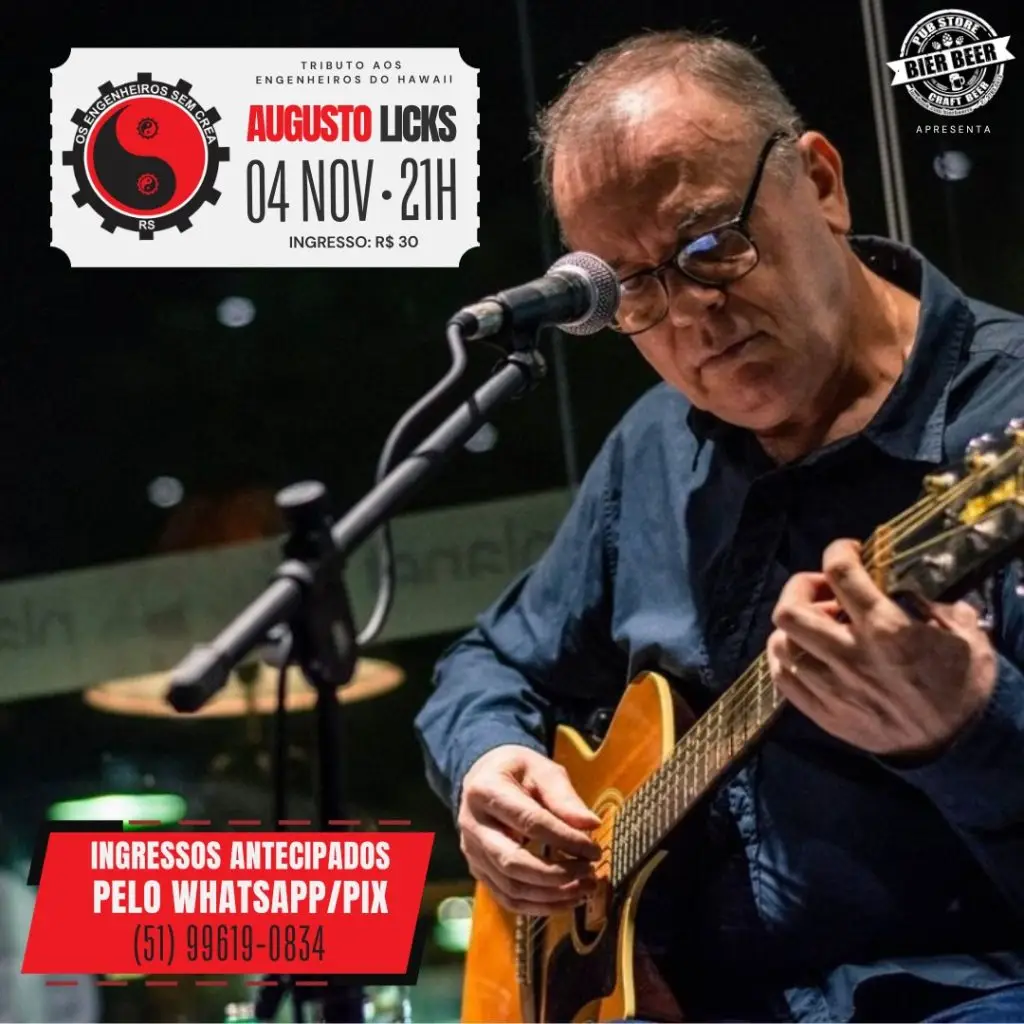 Os Engenheiros Sem CREA e Augusto Licks apresentam o show: Tributo a Engenheiros do Hawaii