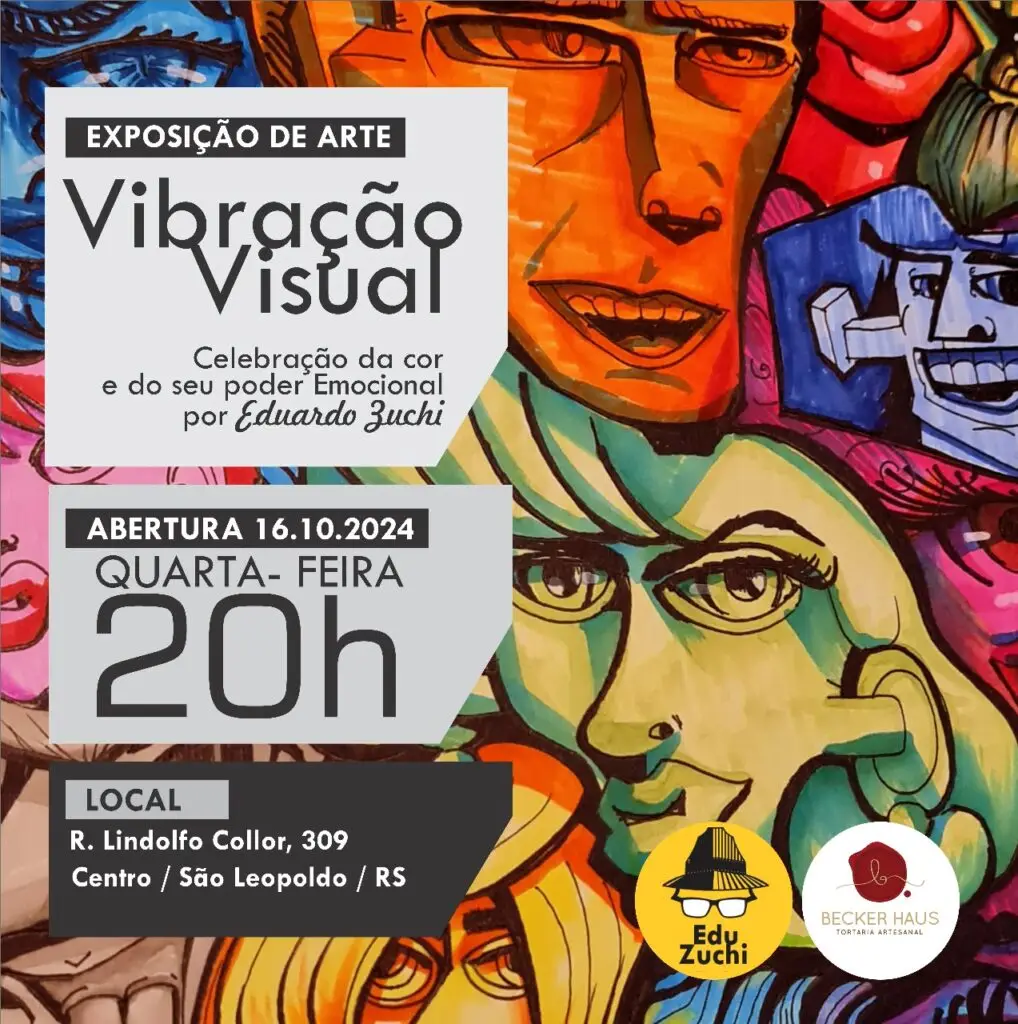 Eduardo Zuchi expõe seus traços vibrantes na galeria da Tortaria Becker Haus