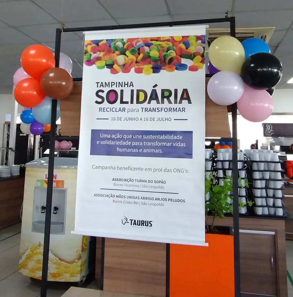 Taurus: Campanha solidária arrecada 1,6 tonelada de tampinhas